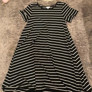 Black and white striped dress